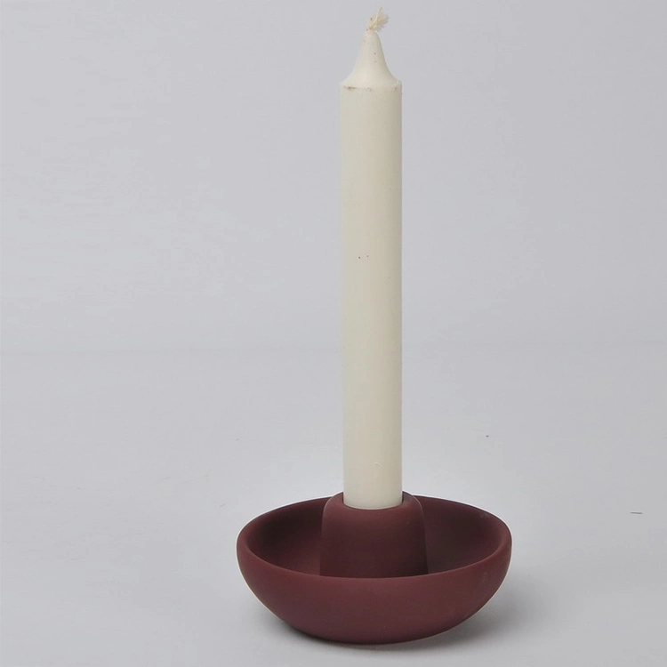 Modern Decor Matte Color Bowl Shape Ceramic Candle Holder for Home Decoration
