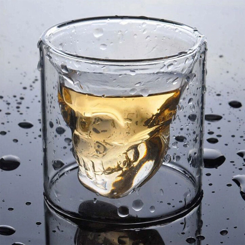 Skull Skull Beer Glass Personalized Bar Decoration Double Layer Transparent Cup