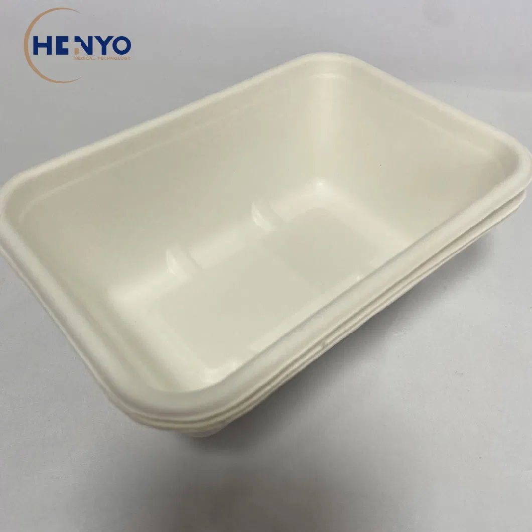 Disposable Biodegradable Bagasse Tableware 850ml Square Lunch Box Meal Box