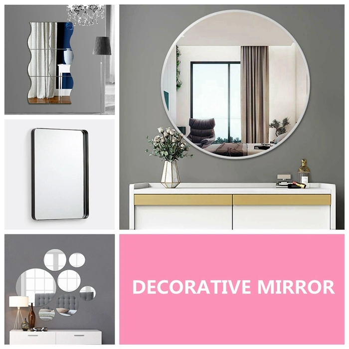 3mm 4mm 5mm 6mm Home Mirror Wholesale Wall Mounted Unframed Frameless Dressing Vanity Beveled Round Rectangle Decorative Mirror Make-up Cosmetic Bathroom Mirror