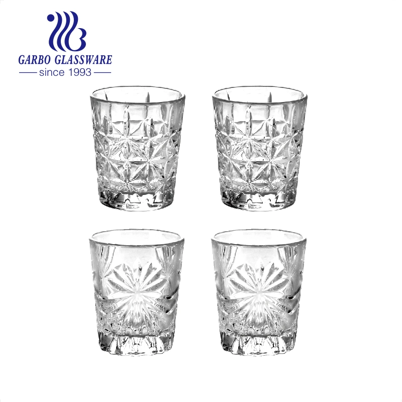 in Stock Engrave Round Heavy Base Clear Crystal Whisky Tumblers Cup Liquor Whiskey Glass Cup for Bar Party