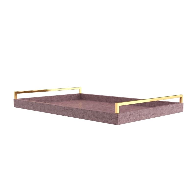 Sawtru Luxury High-End Wood Tray with Metal Handle Custom Wholesale