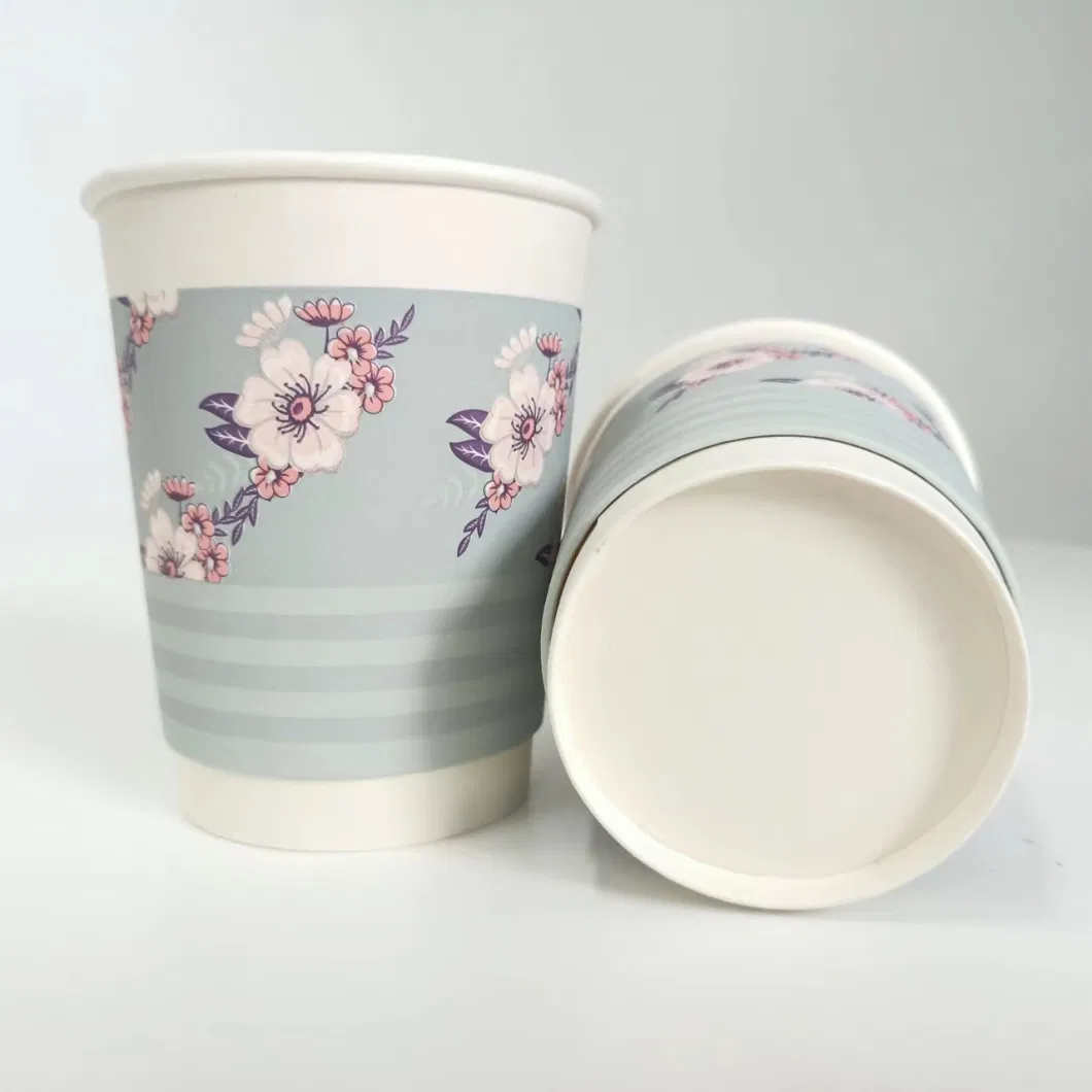 High Quality Disposable Double Wall Paper Cup 80z Coffee Beverage Drinking Disposable Paper Cup