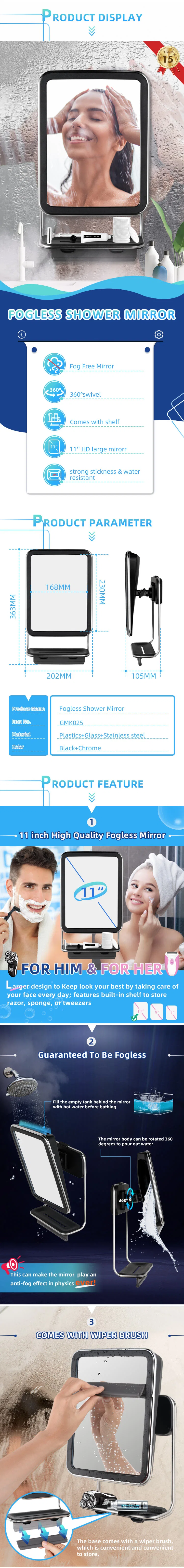 Greenfrom New Shower Mirror Anti Fog Wall Mirror