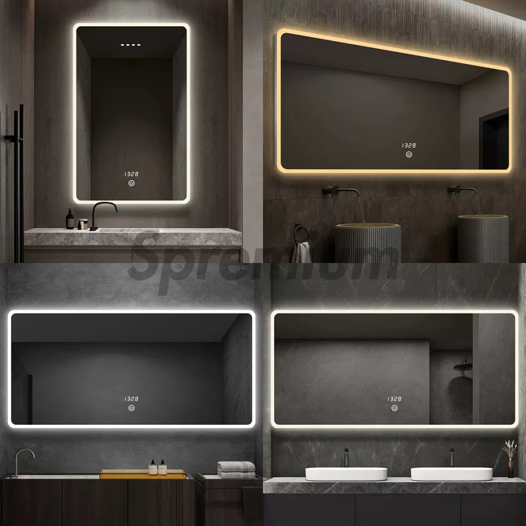 Wholesale Home Decoration Smart Glass Vanity Furniture LED Bathroom Wall Luminous Mirror