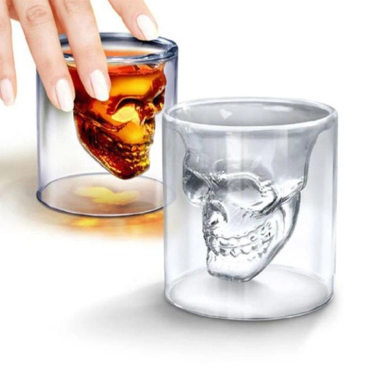 Skull Skull Beer Glass Personalized Bar Decoration Double Layer Transparent Cup